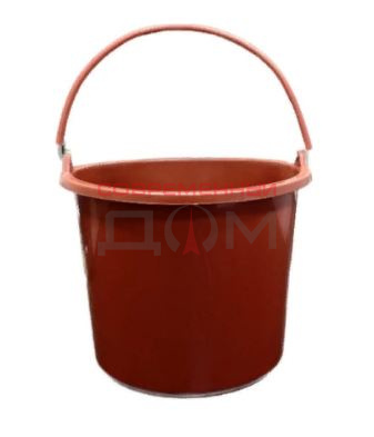 Ведро ударопрочное Leon 12 л. красное, круглое/Plastiko